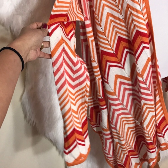 BcbgMaxazria Azalea Red Combo Chevron Cardigan - Picture 4 of 8